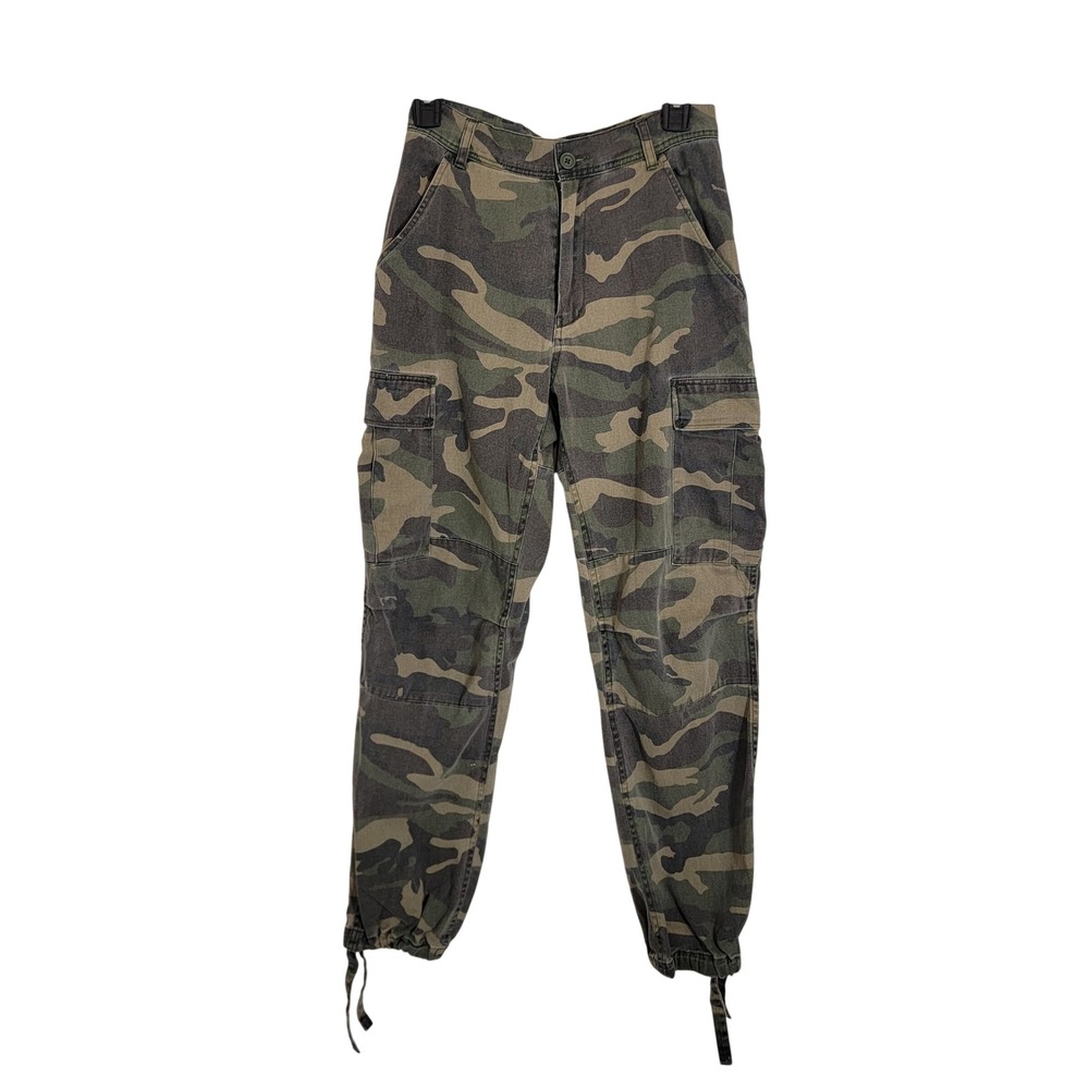 John Galt Camo Cargo Pants Casual 100% Cotton Streetwear Casual Belt Loop Pocket - Picture 1 of 13